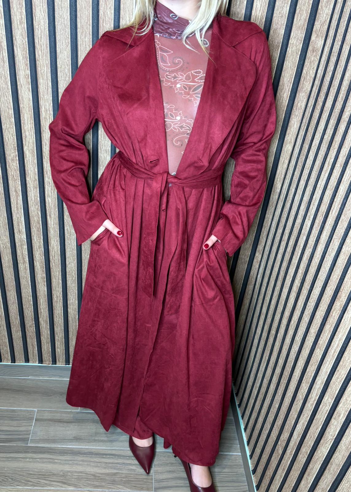 Trench bordeaux lumina